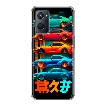 Силиконовый чехол на Realme 9i с принтом машины тачки Силиконовый чехол на Realme 9i с принтом машины тачки