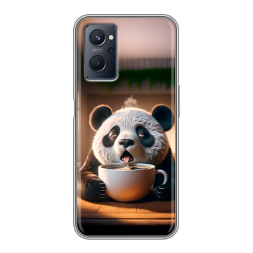Силиконовый чехол на Realme 9i с принтом смешная панда Силиконовый чехол на Realme 9i с принтом смешная панда