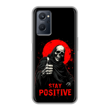 Силиконовый чехол на Realme 9i с принтом смешной скелет