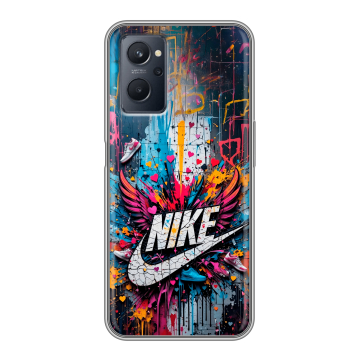 Силиконовый чехол на Realme 9i с принтом Nike Найк Силиконовый чехол на Realme 9i с принтом Nike Найк