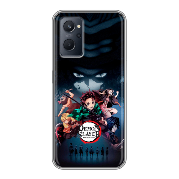 Силиконовый чехол на Realme 9i с принтом Demon Slayer Клинок рассекающий демонов Силиконовый чехол на Realme 9i с принтом Demon Slayer Клинок рассекающий демонов