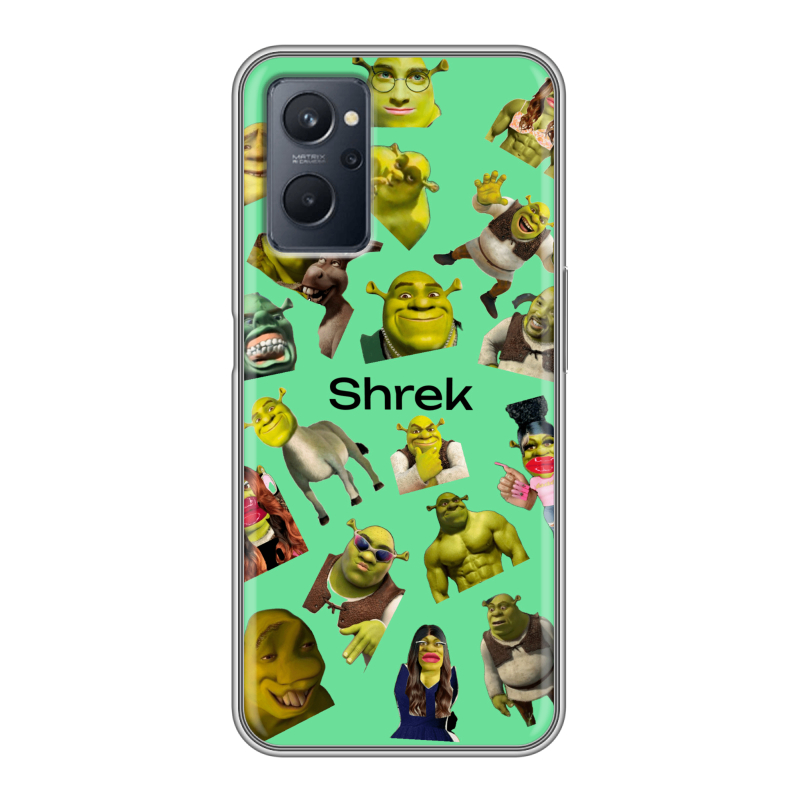 Силиконовый противоударный чехол на Realme 9i с принтом Шрек Shrek Силиконовый противоударный чехол на Realme 9i с принтом Шрек Shrek