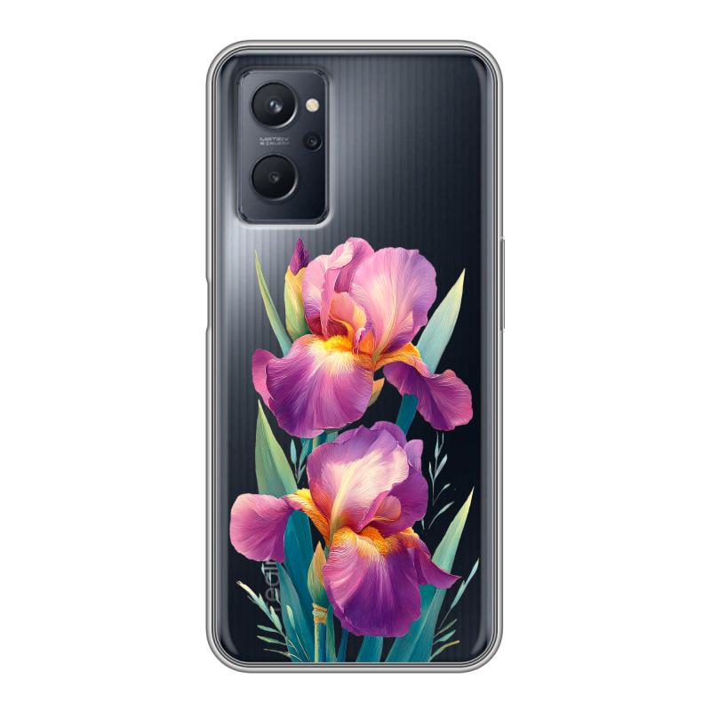 Силиконовый противоударный чехол на Realme 9i с принтом Цветы орхидеи Силиконовый противоударный чехол на Realme 9i с принтом Цветы орхидеи