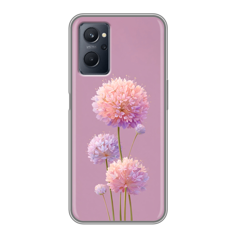 Силиконовый противоударный чехол на Realme 9i с принтом Цветы Силиконовый противоударный чехол на Realme 9i с принтом Цветы