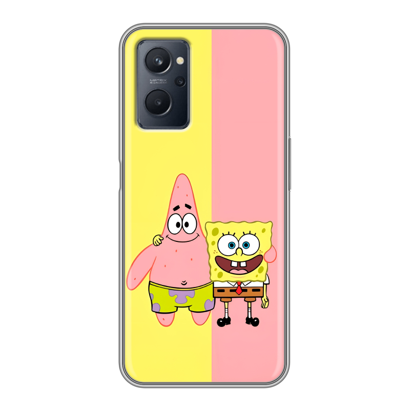 Силиконовый противоударный чехол на Realme 9i с принтом Спанч боб Спанчбоб Силиконовый противоударный чехол на Realme 9i с принтом Спанч боб Спанчбоб