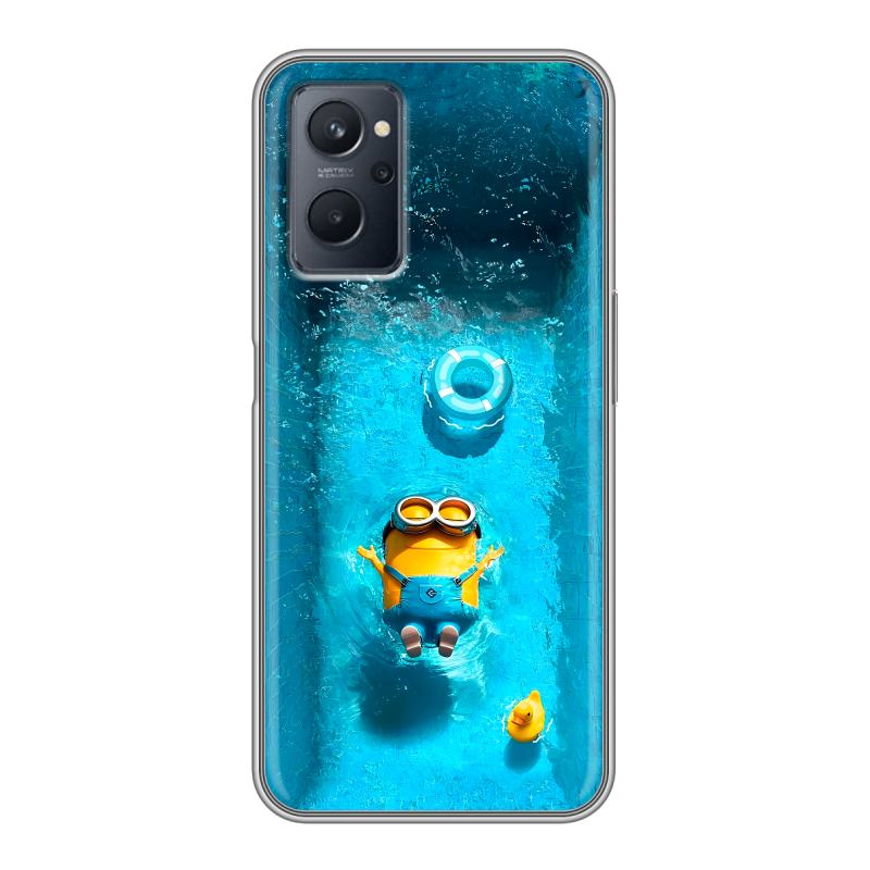 Силиконовый противоударный чехол на Realme 9i с принтом Миньоны Силиконовый противоударный чехол на Realme 9i с принтом Миньоны