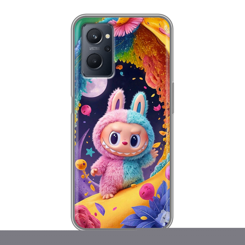 Силиконовый чехол на Realme 9i с принтом Labubu Лабубу Силиконовый чехол на Realme 9i с принтом Labubu Лабубу