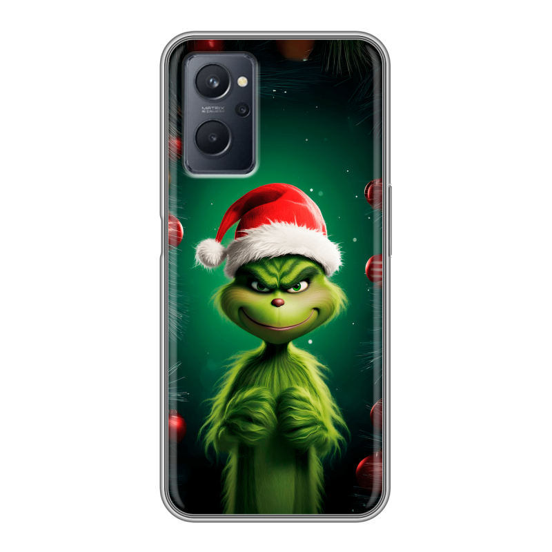 Силиконовый чехол на Realme 9i с принтом Гринч Новый год Рождество Силиконовый чехол на Realme 9i с принтом Гринч Новый год Рождество