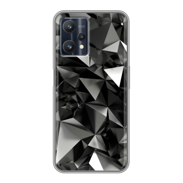 Силиконовый чехол на Realme 9 Pro с принтом Черные кристаллы Силиконовый чехол на Realme 9 Pro с принтом Черные кристаллы