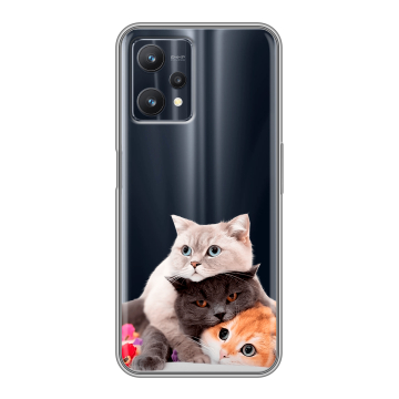 Силиконовый чехол на Realme 9 Pro с принтом Кошки Силиконовый чехол на Realme 9 Pro с принтом Кошки