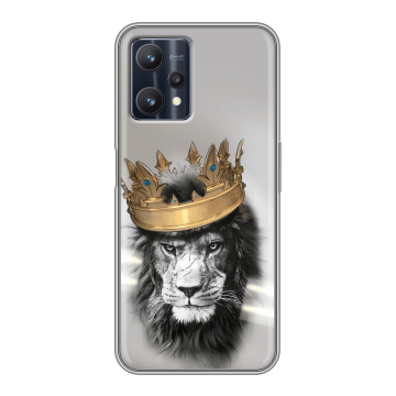 Силиконовый чехол на Realme 9 Pro с принтом Лев с короной Силиконовый чехол на Realme 9 Pro с принтом Лев с короной