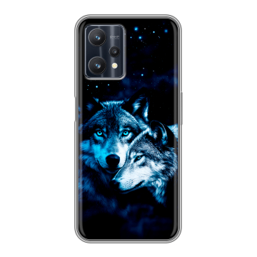 Силиконовый чехол на Realme 9 Pro с принтом Волки Силиконовый чехол на Realme 9 Pro с принтом Волки