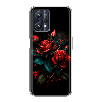 Силиконовый чехол на Realme 9 Pro с принтом Розы красные