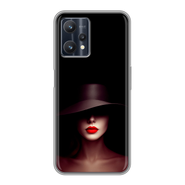 Силиконовый чехол на Realme 9 Pro с принтом Девушка в шляпе Силиконовый чехол на Realme 9 Pro с принтом Девушка в шляпе
