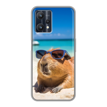 Силиконовый чехол на Realme 9 Pro с принтом Капибара