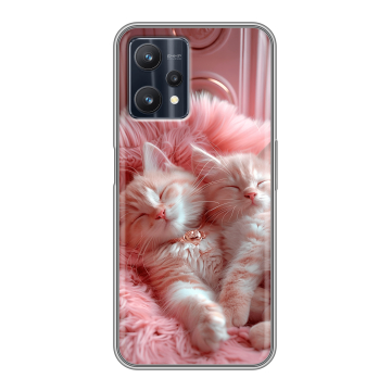 Силиконовый чехол на Realme 9 Pro с принтом котята котики
