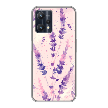 Силиконовый чехол на Realme 9 Pro с принтом цветы лаванда