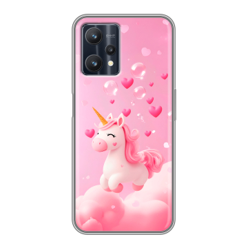 Силиконовый чехол на Realme 9 Pro с принтом Единорог