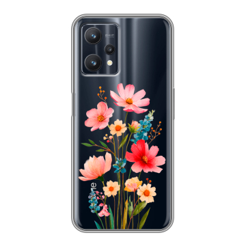 Силиконовый чехол на Realme 9 Pro с принтом Цветы