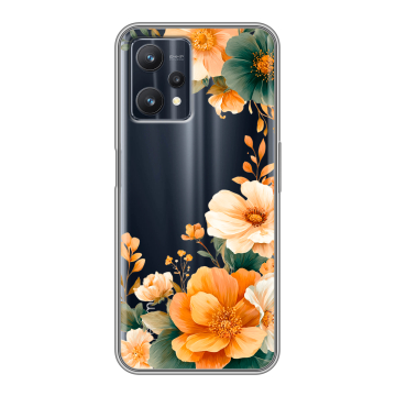 Силиконовый чехол на Realme 9 Pro с принтом Цветы принт