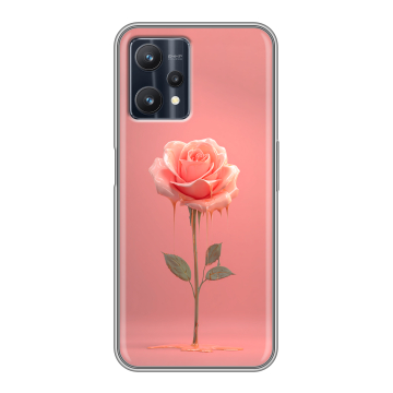 Силиконовый чехол на Realme 9 Pro с принтом Розовая роза