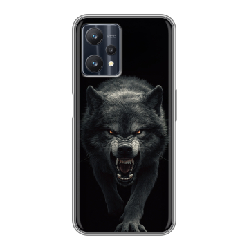 Силиконовый чехол на Realme 9 Pro с принтом Волк