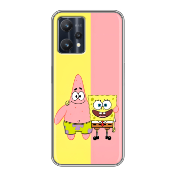 Силиконовый чехол на Realme 9 Pro с принтом Спанч боб Спанчбоб