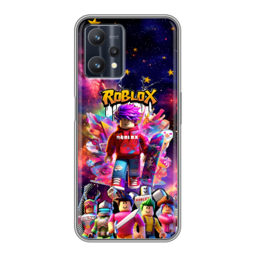Силиконовый чехол на Realme 9 Pro с принтом Roblox Роблокс
