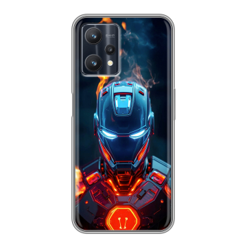 Силиконовый чехол на Realme 9 Pro с принтом IronMan Железный человек