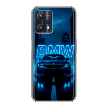 Силиконовый чехол на Realme 9 Pro с принтом BMW БМВ