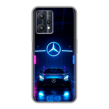 Силиконовый чехол на Realme 9 Pro с принтом Mercedes Мерседес