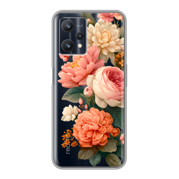 Силиконовый чехол на Realme 9 Pro с принтом цветы