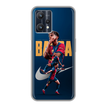 Силиконовый чехол на Realme 9 Pro с принтом Барселона Barca Yamal 