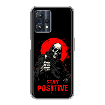 Силиконовый чехол на Realme 9 Pro с принтом смешной скелет