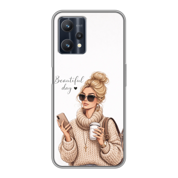 Силиконовый чехол на Realme 9 Pro с принтом женский