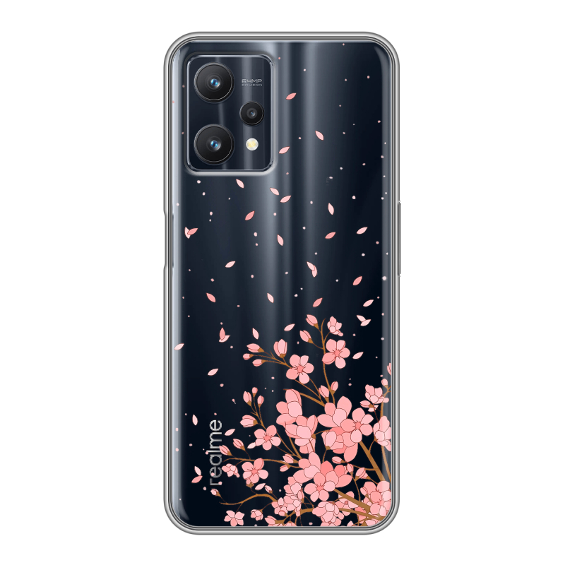 Силиконовый чехол на Realme 9 Pro с принтом Ветка сакуры Силиконовый чехол на Realme 9 Pro с принтом Ветка сакуры