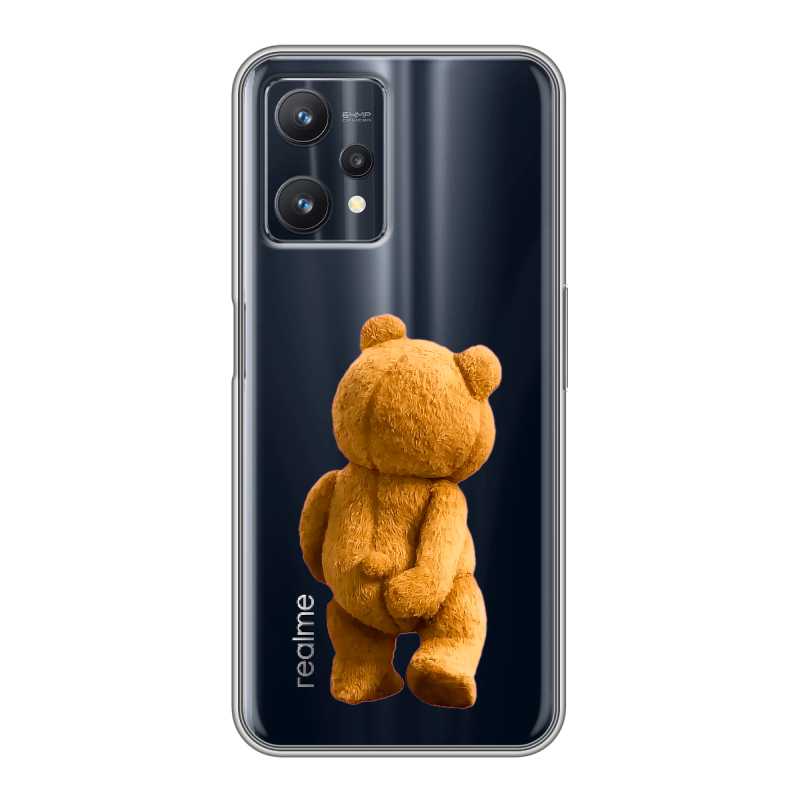 Силиконовый противоударный чехол на Realme 9 Pro с принтом Медведь Силиконовый противоударный чехол на Realme 9 Pro с принтом Медведь