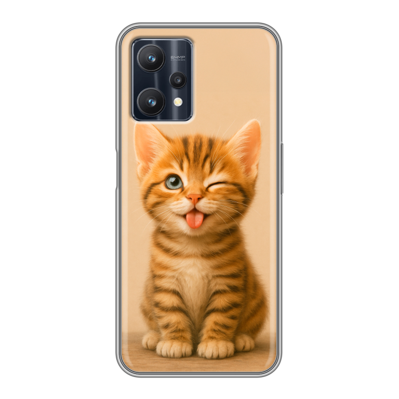 Силиконовый чехол на Realme 9 Pro с принтом котенок Силиконовый чехол на Realme 9 Pro с принтом котенок