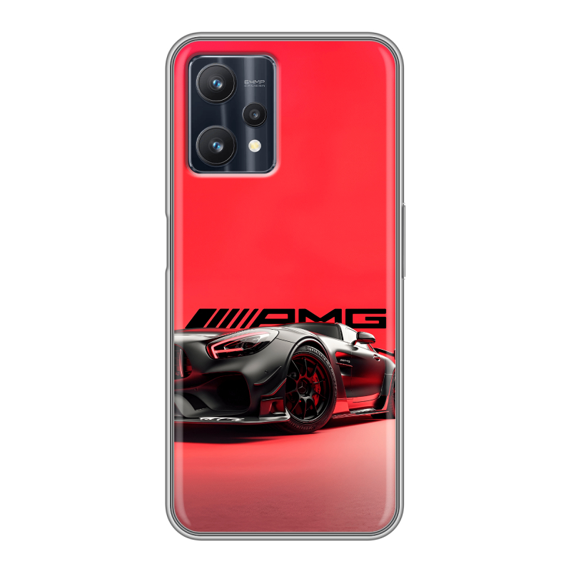 Силиконовый чехол на Realme 9 Pro с принтом Мерседес Mercedes AMG Силиконовый чехол на Realme 9 Pro с принтом Мерседес Mercedes AMG