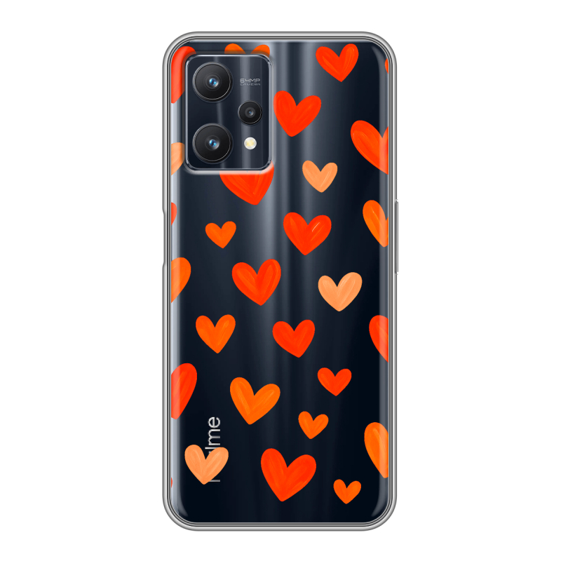 Силиконовый чехол на Realme 9 Pro с принтом Сердечки Силиконовый чехол на Realme 9 Pro с принтом Сердечки