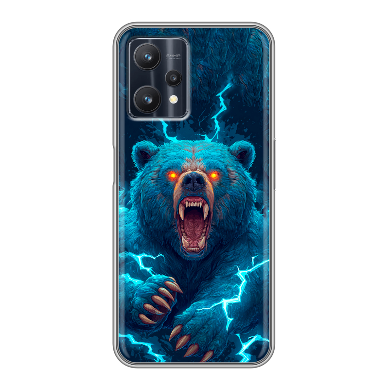 Силиконовый чехол на Realme 9 Pro с принтом Медведь Силиконовый чехол на Realme 9 Pro с принтом Медведь