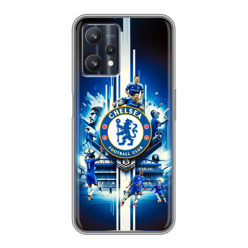 Силиконовый противоударный чехол на Realme 9 Pro с принтом Chelsea Челси Силиконовый противоударный чехол на Realme 9 Pro с принтом Chelsea Челси