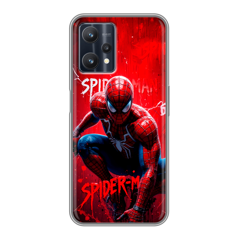 Силиконовый противоударный чехол на Realme 9 Pro с принтом Spiderman Человек паук Силиконовый противоударный чехол на Realme 9 Pro с принтом Spiderman Человек паук