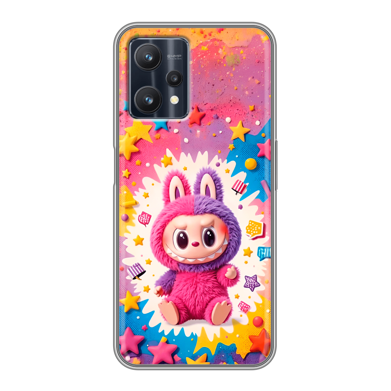 Силиконовый противоударный чехол на Realme 9 Pro с принтом Labubu Лабубу Силиконовый противоударный чехол на Realme 9 Pro с принтом Labubu Лабубу