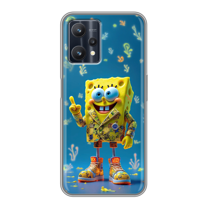Силиконовый чехол на Realme 9 Pro с принтом Спанч боб Спанчбоб Силиконовый чехол на Realme 9 Pro с принтом Спанч боб Спанчбоб