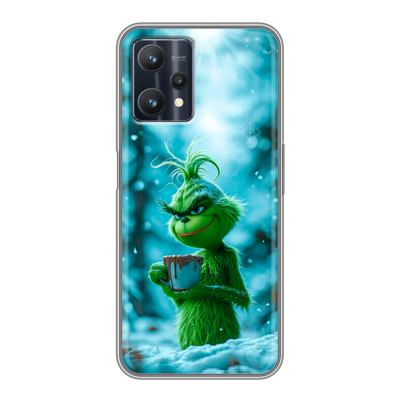 Силиконовый противоударный чехол на Realme 9 Pro с принтом Новый год гринч Силиконовый противоударный чехол на Realme 9 Pro с принтом Новый год гринч