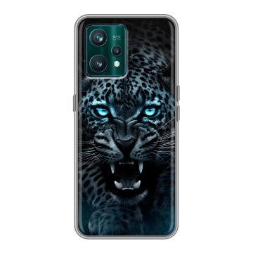 Силиконовый чехол на Realme 9 Pro Plus с принтом Темный леопард Силиконовый чехол на Realme 9 Pro Plus с принтом Темный леопард