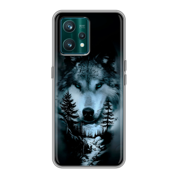Силиконовый чехол на Realme 9 Pro Plus с принтом Лесной волк Силиконовый чехол на Realme 9 Pro Plus с принтом Лесной волк