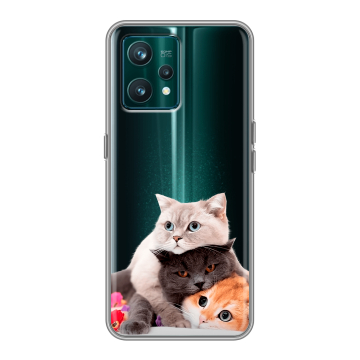 Силиконовый чехол на Realme 9 Pro Plus с принтом Кошки Силиконовый чехол на Realme 9 Pro Plus с принтом Кошки