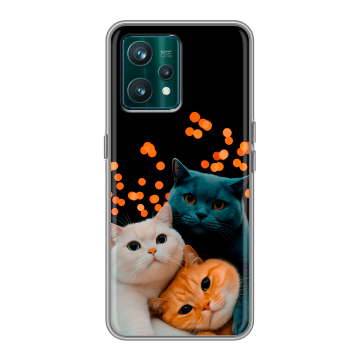 Силиконовый чехол на Realme 9 Pro Plus с принтом Кошки Силиконовый чехол на Realme 9 Pro Plus с принтом Кошки